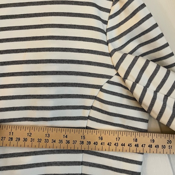Tahari Striped Blazer Jacket White Black Stretch Button Size M - Picture 7 of 14